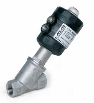 2-way angle seat valve, G 1 1/4 ", stainless steel, double acting