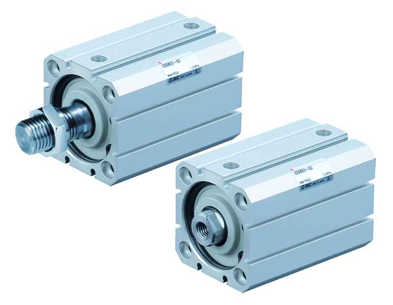 SMC Pneumatics - C (D) 55, ISO Compact Cylinder (ISO21287), Double Acting, One Sided Piston Rod, (Through Hole / Tapped Hole on Both Sides), 63, 125,