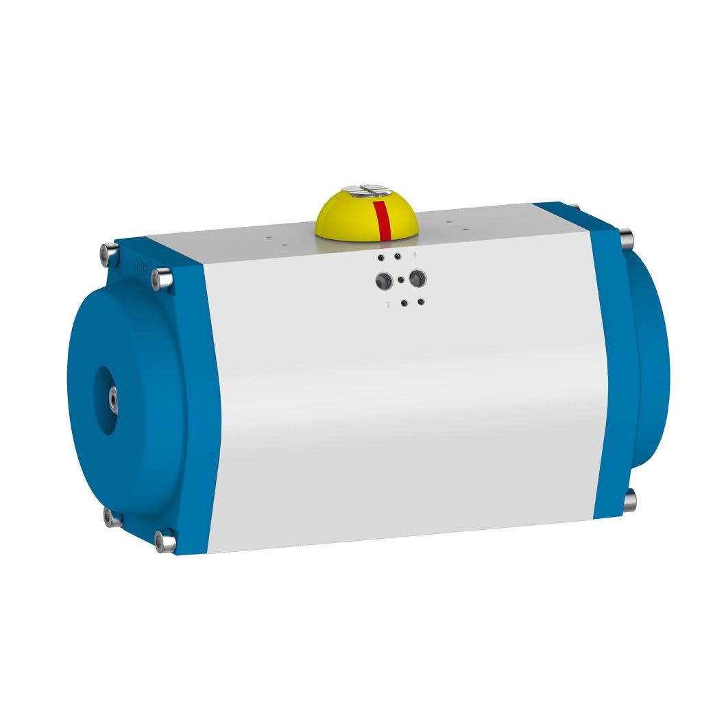 160 GT pneumatic actuator - double action, drilling pattern F10/F12, one-sided end position adjustment, pinion NP27, CW-B
