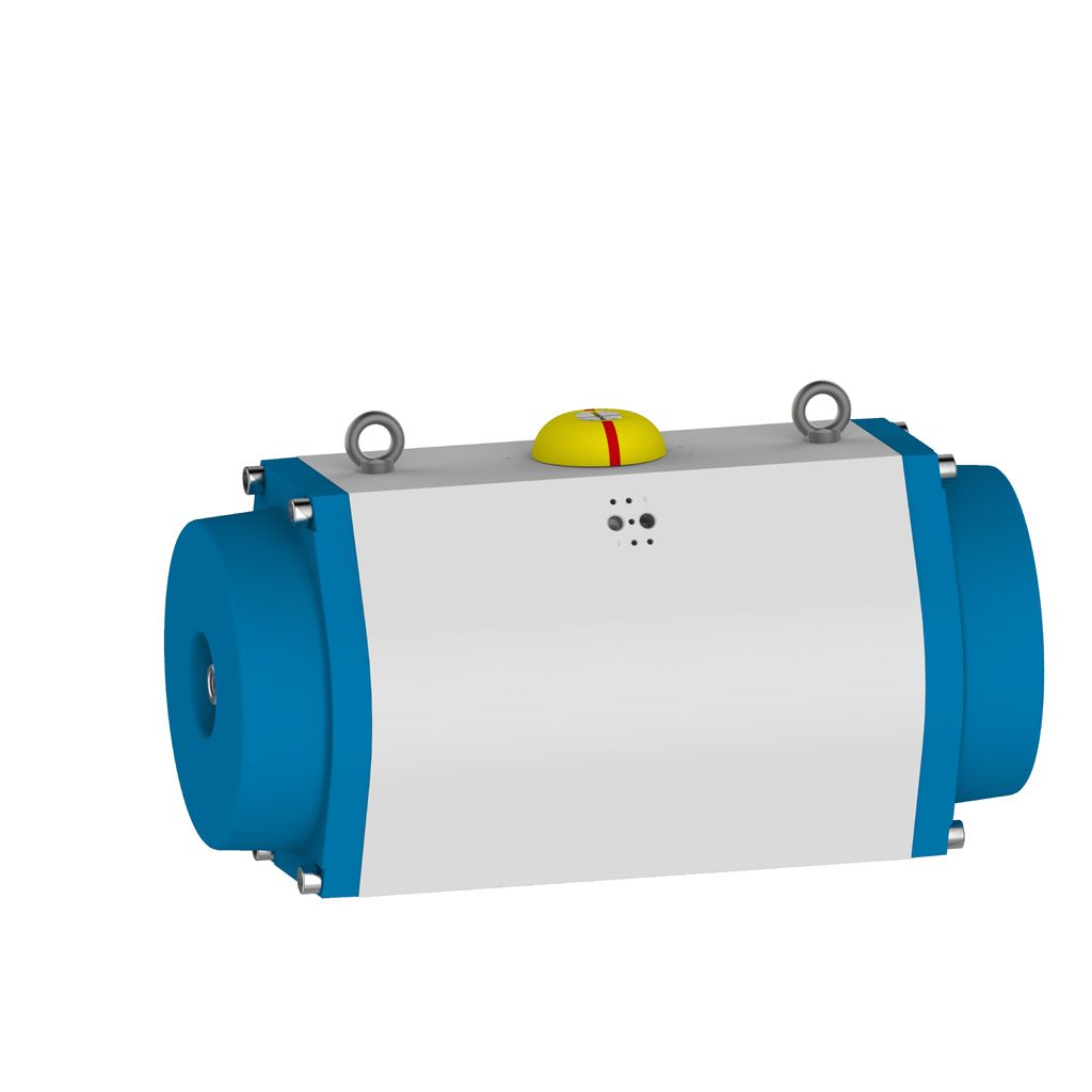 253 GT pneumatic actuator - double action, hole pattern F16, one-sided end position adjustment, pinion NP46, CW-A