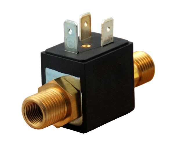 2/2-way inline solenoid valve BMV60404MSV20 230VAC made of brass - 2 x G1 / 4 "AG, G1 / 8" IT