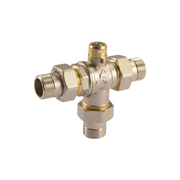 Comparato - Ball Valve for Sintesi Actuator, 3-Way, Full Through, DN15, PN16, 1/2 ", M / M / M