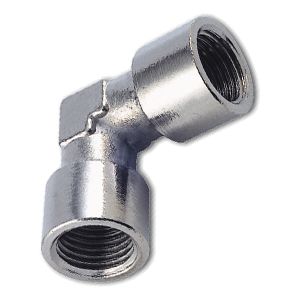 Angle screw connection with BSPP and metric thread