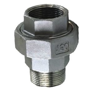 Male & female thread fitting in 3 parts