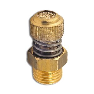 Silencer of sinterized bronze pastille with flow control