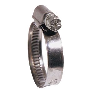 Screw thread hose clamp to DIN 3017, belt width 9 mm, housing made of Inox AISI 430, screw made of galvanized steel