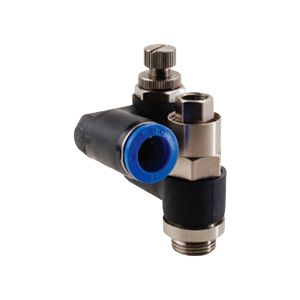 Flow regulator with pilot check valve BSPP thread nickel plated