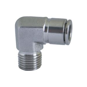 Male L male connector with BSPT male thread