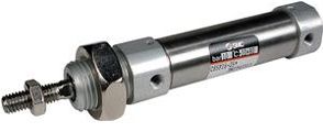 SMC Pneumatic - C (D) 85-S / T, ISO Cylinder (ISO6432), single acting, single ended piston rod, standard, standard, integr. Counter bearing, 10, 10, retracted with spring force