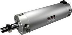 SMC Pneumatic - C (D) BG1, Pneumatic Cylinder, Double Acting, Standard Piston Rod, End Position Locking, (Basic), (Continuously Lubricated, Elastic Damping), 63, 100, Without Bellows