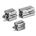 SMC Pneumatics - C (D) QS, Compact Cylinder, Double Acting, Standard Piston Rod, (Through Hole, Tapped Holes on Both Sides), 12, Standard Scraper, 10, Standard (Rod End Female Thread)