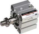 SMC Pneumatics - C (D) QS, Compact Cylinder, Single Acting, Spring In / Out, (Through Hole, Tapped Holes Both Sides), 16, 5, (Single acting, Spring extended)