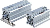 SMC Pneumatic - R (D) Q, Compact Cylinder with Pneumatic Damping, [Through Hole (Standard)], 20, Rc, 15, (Male End Rod End), without auto switch