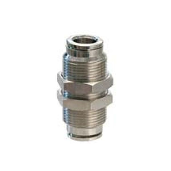 Univer push-in fitting made of nickel-plated brass Bulkhead fitting Ø 4 mm