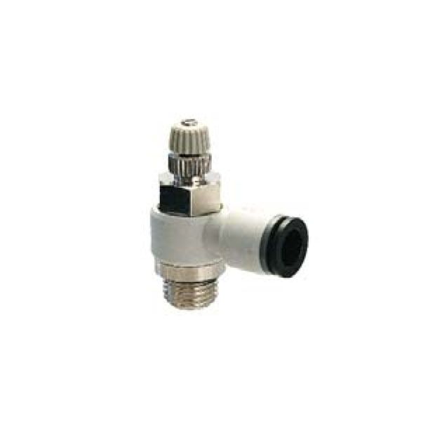 Univer - Throttling check valve, angular, swiveling, supply Ø4 G1 / 4