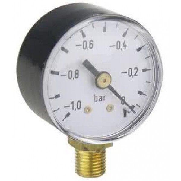 Manometer plastic, G 1/4 "rear, diameter 63mm, pressure range -1 to 0 bar