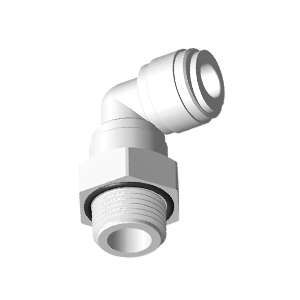 Swivel male L-connector with BSPT thread