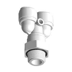 Swivel male Y-connector with BSPT thread