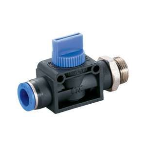 Male manual valve with BSPT thread (flow tube thread)