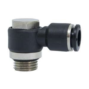 Swivel male Banjo-L male connector with NPT & UNF thread nickel plated