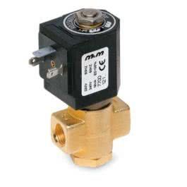 2-way solenoid valve, steam, G 1/4 ", brass, normally open, direct operated