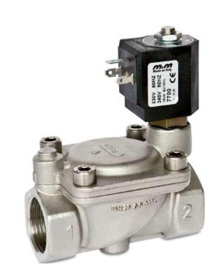 2-way solenoid valve, G 3/4 ", stainless steel, normally closed, servo-controlled
