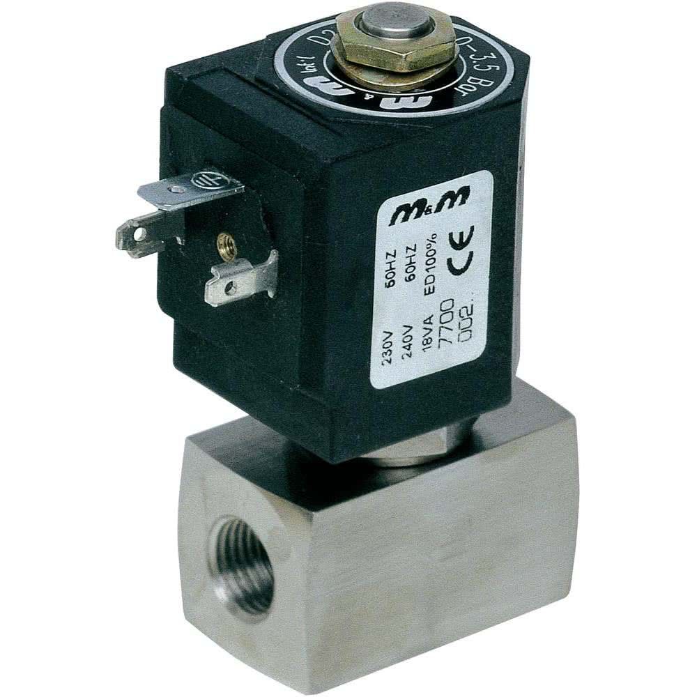 2-way solenoid valve, G 1/8 ", stainless steel, normally closed, direct operated