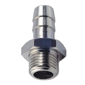 Hose connector male with metric BSPP male thread