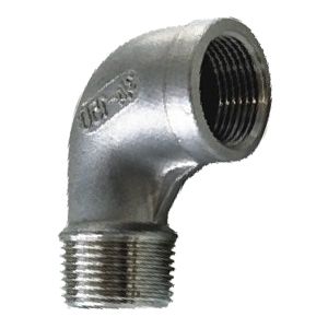 Screw-in angle with BSPT external thread and BSPP internal thread