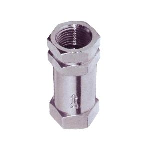 F / F check valve with ball BSPP and metric thread nickel brass PN 10