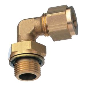 L-threaded fitting with rotatable BSPP external thread