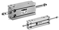 SMC Pneumatics - C (D) UW, Miniature Cylinder for Direct Mounting, Through Piston Rod, 10, M5X0.8, 25, without auto switch, 0.5 m (or none for version without auto switch)