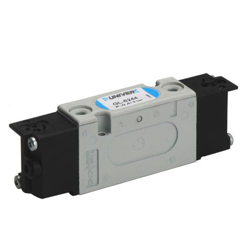 Univer slide valve and solenoid valve 20 mm for base plate mounting, 5/2, electrically amplified DC / AC, mechanical spring