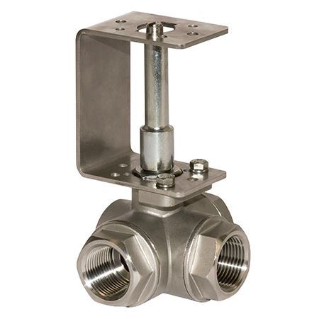 Comparato - Ball Valve with Spacer for Diamond PRO Actuator, Stainless Steel (Aisi 316), Full Through, T Bore, DN, PN64, 1/4 '', W / W / W