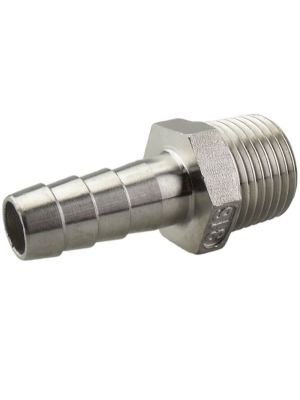 Screw-in hose nozzle, stainless steel, conical, R 1/4 "male thread, hose connection Ø 8mm