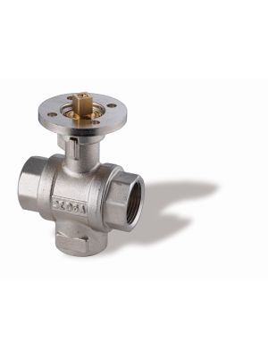 Ball valve in nickel plated brass, L port/reduced bore, flange ISO 5211, W/W/W