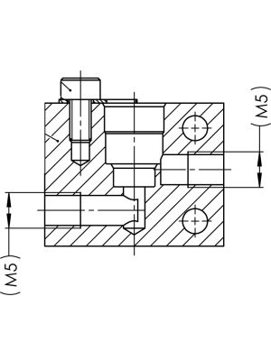 Mounting block Ø8mm for microvalves made of stainless steel - M5