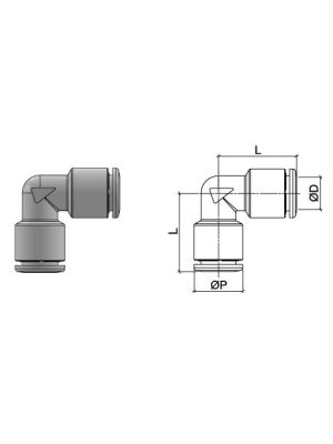 Reduced connector, stainless steel AISI 316L