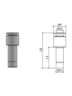Adpater, stainless steel AISI 316L