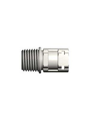 Quick coupling with open counterpart to closure valve for screw connection, female