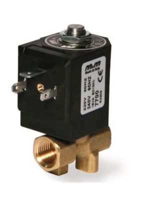 2-way solenoid valve, G 1/4 ", brass, direct operated