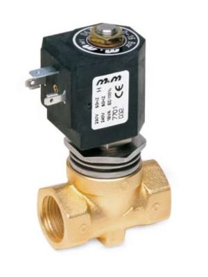 2-way piston valve, steam, G 1/4 ", brass, normally closed, servo-controlled