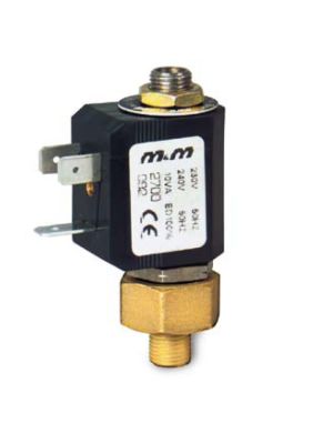 2-way solenoid valve, G 1/8 ", brass, normally open, direct operated