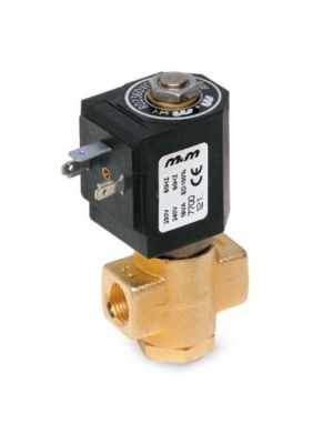 2-way high pressure solenoid valve, normally open, G 1/4 ", brass, direct operated