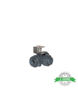 Comparato - 3-Way Ball Valve for Diamant PRO Actuator, Full Through, T Bore, with Spacer, DN15, PN16, 1/2 ", W / W / W