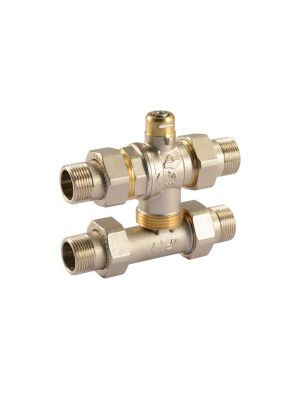 Comparato - Ball Valve for Sintesi Actuator, By-Pass, Full Through, DN25, PN16, 1 ", M / M / M / M