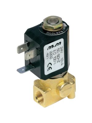 2-way solenoid valve, G 1/8 ", brass, normally open, direct operated
