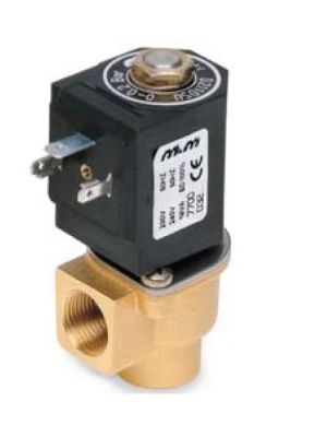 2-way diaphragm solenoid valve, G 3/8 ", brass, normally closed, direct operated