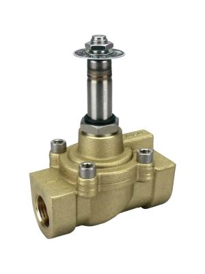 2-way solenoid valve, high pressure, G 1/2 ", brass, normally closed, servo-controlled