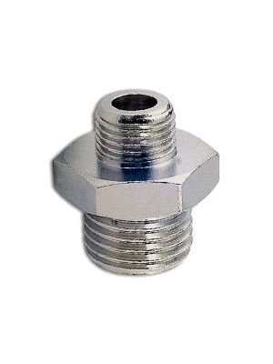 Double nipple reduced with BSPP and metric thread